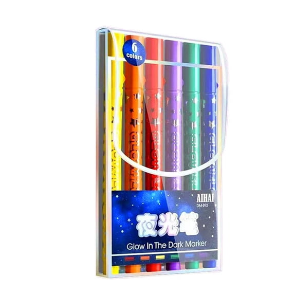 Glow In The Dark Pens 6 Pack Vibrant Self Luminous Markers For Graffiti Art Body Nail Design With Strong Glow Low Odor
