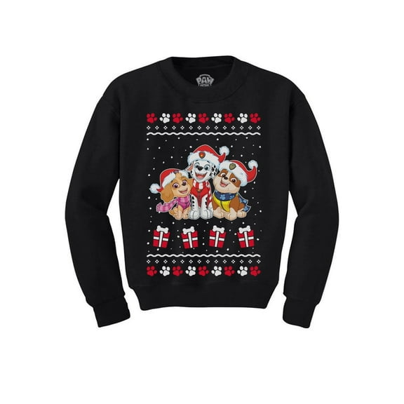 Tstars Gift for Toddler Boys Paw Patrol Ugly Christmas Sweatshirt