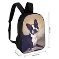 thumbnail image 2 of Boston Terrier-theme Backpack, Campus style schoolbag Bookbag with Adjustable Shoulder Straps And Large Zip Compartment, Unisex Travel Bags., 2 of 6