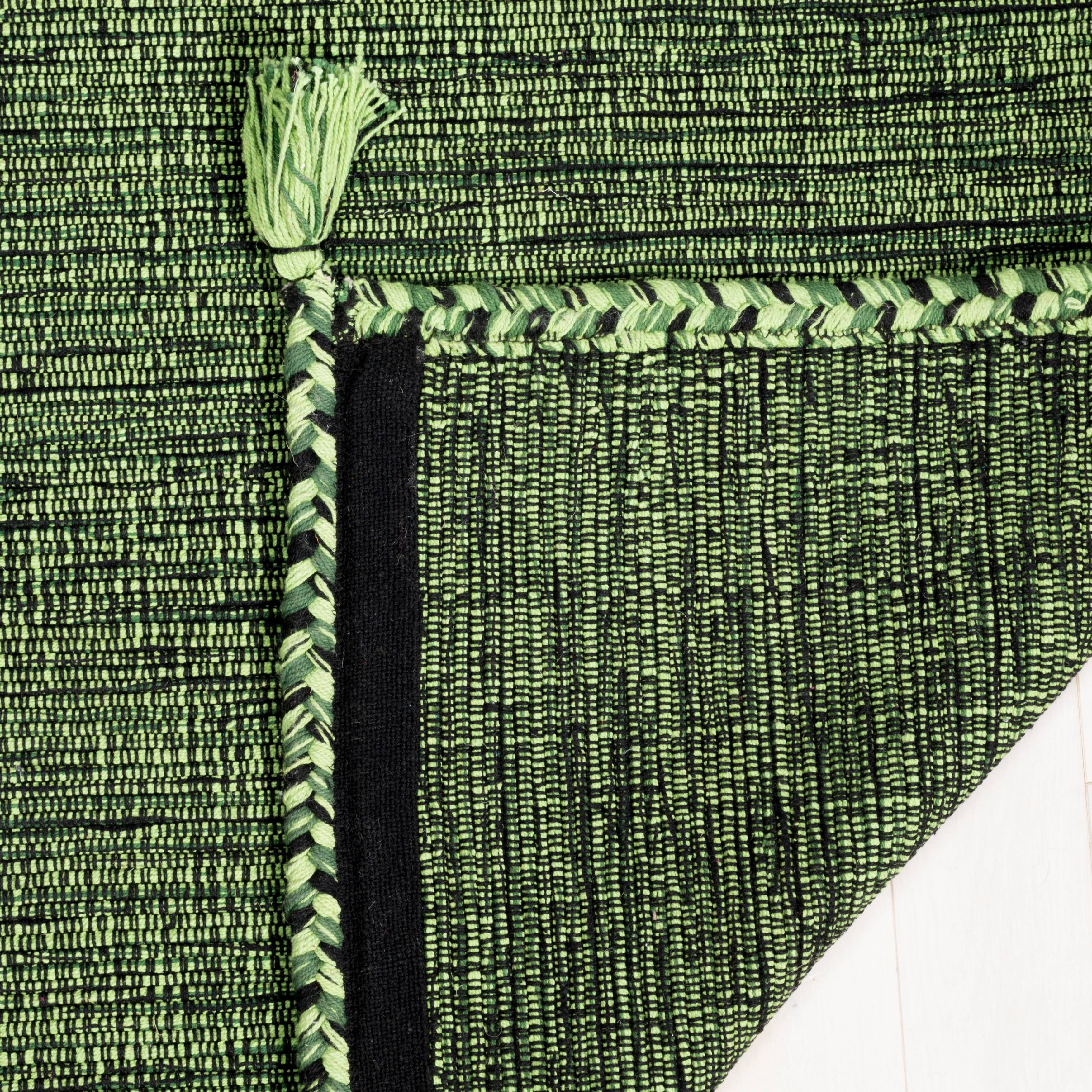 SAFAVIEH Montauk Bijar Jace Solid Soft Braided Cotton Area Rug, Green/Black, 3' x 5'