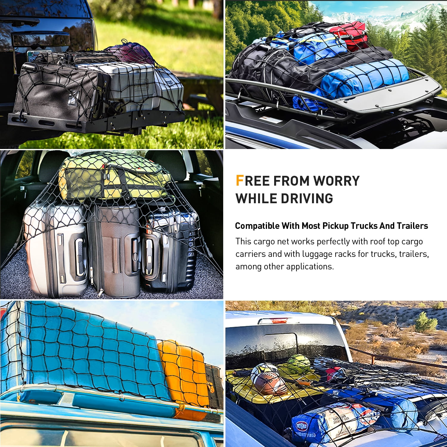 Buy 3'x4' Bungee Cargo Net for Truck Bed Stretches to 6'x8' No Gaps