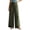 Army Green, variant on Womens Smocked High Waisted Wide Leg Pants Tulip Hem Silky Flowy Pants Casual Vacation Trousers Beige M