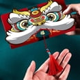 thumbnail image 4 of Sobre rojo plegable Danza León Hongbao Festival de primavera Bolsa de regalo D Afortunado Sencillez, 4 of 5