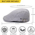 thumbnail image 6 of Newsboy Hats for Men Flat Cap Cotton Adjustable Breathable Irish Cabbie Ivy Driving Hunting Hat, 6 of 7