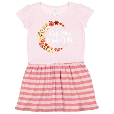 

Inktastic Baby Stay Wild Moon Child Crescent Moon with Flowers Gift Toddler Girl Dress