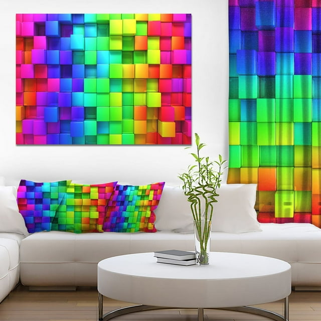 Impression sur toile « arc-en-ciel de boîtes colorées» Design Art