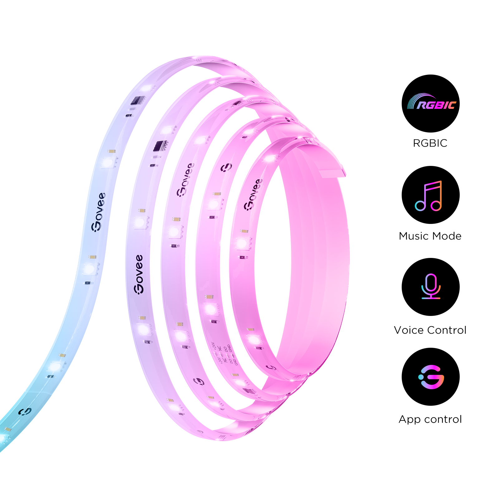 Govee RGBIC Wi-Fi LED Strip Light, 9.8ft Multicolor photo 4