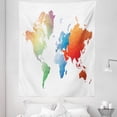 thumbnail image 1 of Map Tapestry, Geometric Effect Polygonal Mosaic Look World Low Poly Style Modern Colorful, Fabric Wall Hanging Decor for Bedroom Living Room Dorm, 5 Sizes, White and Multicolor, by Ambesonne, 1 of 1
