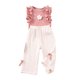 thumbnail image 1 of Odeerbi 2-8 Años Niñas Trajes de Verano Camisetas de Tirantes Con Volantes de Flores Pantalones de Pata Ancha Con Lazo Conjunto de Dos Piezas, 1 of 3