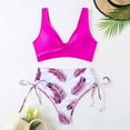 thumbnail image 3 of Lopeceal Women's 3 Piece Textured High Cut Halter Triangle Bikini Swimsuit with Cover Up, 3 of 7