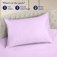 thumbnail image 4 of 800 Thread Count Egyptian Cotton Round Bed Sheet Set - 92" diameter with 15" Deep Pocket - Lavender Solid - Luxury Softness & Durability, 4 of 5