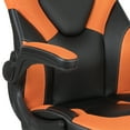 thumbnail image 6 of BlackArc High Back Gaming Chair with Orange and Black Faux Leather Upholstery, Height Adjustable Swivel Seat & Padded Flip-Up Arms, 6 of 10