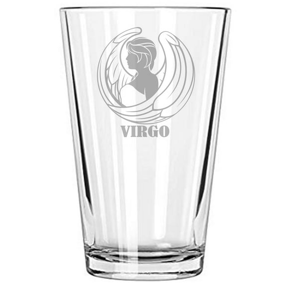 Zodiac Sign 16 oz beer glass Virgo