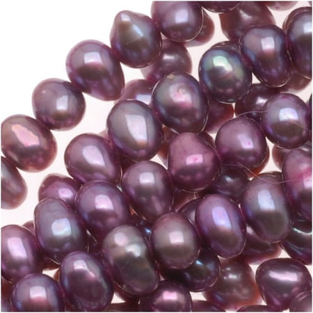 - Heliotrope Purple (Dyed) Round Cultured Potato Pearls 3-5mm (16 Inch Strand)
