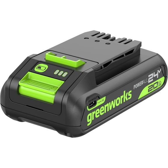 Greenworks 24V 2.0Ah USB-C Battery (12,000 mAh Portable Charger for iPhone , Samsung, and More) – Genuine Greenworks Battery