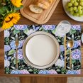 thumbnail image 4 of Purple Hydrangea Placemats Set of 12, Spring Floral Elegant Pastoral Flowers Placemats for Dining Table, Place Mats for Kitchen Tabletop, Waterproof Wipeable Dining Table Mats Set, 4 of 9