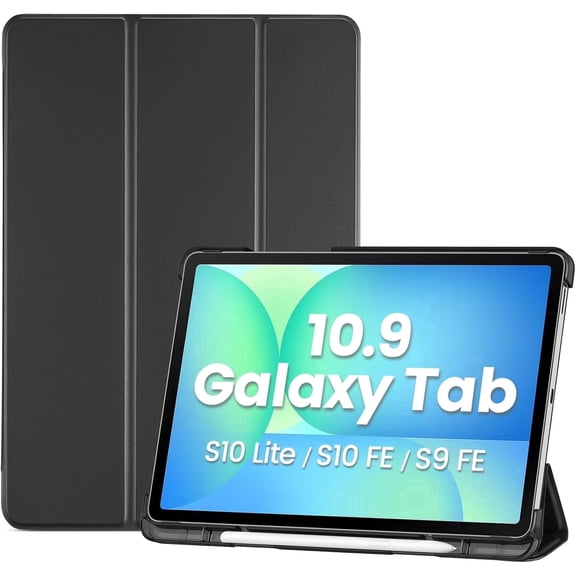 Procase Smart Case for Galaxy Tab S10 Lite/S10 FE/S9 FE 10.9-inch with S Pen Holder -Black