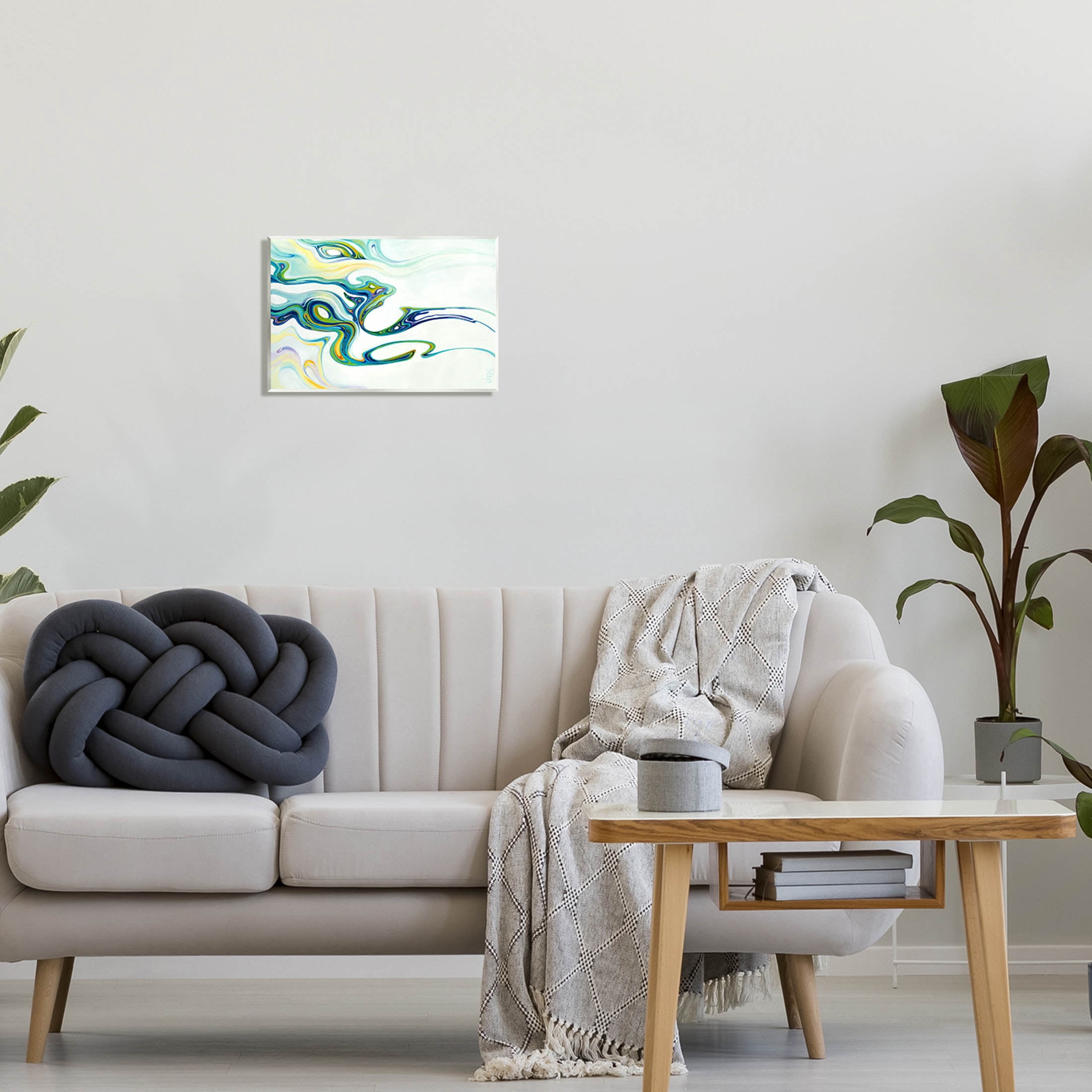 Stupell Industries Wavy Modern Green Forms Graphic Art Unframed Art Print Wall Art, Design by Dina D'Argo