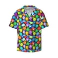 thumbnail image 2 of Lsque Colorful Easter Eggs1 print Men's Cuban Collar Short Sleeve Shirt Summer Beachwear Casual Button Down Fashionable Vacation Leisure Shirt-X-Large, 2 of 7