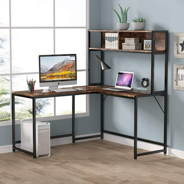 Wooden Diy L Shaped Desk With Storage with RGB