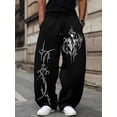 thumbnail image 6 of Black Y2K Baggy Gothic Sweatpants Y2K Men Emo Sweatpants 2000's Clothes Mens Baggy Track Pants, Elastic Waist Joggers for Gym Workout Hip Hop Streetwear Outdoor Casual Wear, 6 of 7
