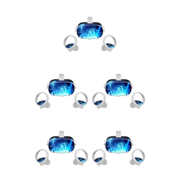 Sidaley Adhesivo Sin pegamento Material de primera Práctico para quitar Calcomanías de realidad virtual Prevención de polvo Pegatinas fuego azul 5piezas