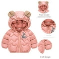 thumbnail image 5 of Toddler Girls Winter Coats Puffer Jacket Full-Zip Long Sleeve Thicken Windproof Down Jacket Warm Bear Hooded Outdoor Coats Baby Boy Jacket 3-4 Years, 5 of 5