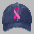 thumbnail image 2 of Casquette de Baseball Imprimée Lavée pour la Sensibilisation au Cancer du Sein pour Femmes Chapeau de Sport Extérieur, 2 of 6