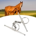 thumbnail image 4 of Horse Bit, 135mm Professional Stainless Steel Horse Mouth Bit D Ring Portable Horse Mouth Riding Full Cheek Snaffle Bit With Ball Chain For Prevent Horses From Biting, 4 of 8