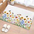 thumbnail image 3 of Retro Floral Front Door Rugs 2x3 ft Sunflower Daisy Wildflowers Country Rustic Plant Small Rug for Entryway Non Slip Washable Bathroom Door Mat Absorbent Floor Mat for Indoor Entrance, 3 of 9