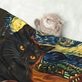 thumbnail image 2 of Naloa Starry Night Cat Guitarist A Dog Blanket, 3 Sizes Cat Blanket for Indoor Cats Large Medium Small Dog Gifts-Large, 2 of 8
