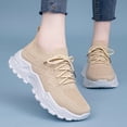 thumbnail image 2 of Rotm Sneakers for Women Womens Sneakers Lightweight Tennis Walking Shoes Sports Running Shoes for Woman Mesh Breathable Beige,7.5, 2 of 7