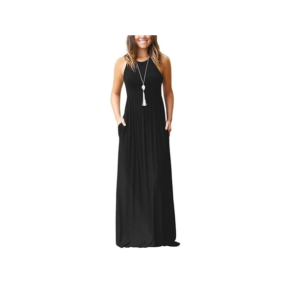 GRECERELLE Women's Round Neck Sleeveless A-line Casual
