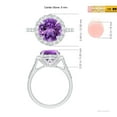 thumbnail image 5 of ANGARA Natural Round 2.45 ct Amethyst Engagement Ring with Diamond Halo in 14K White Gold for Women (Size-9mm) | February Birthstone, Anniversary, Jewelry Gift for Women | Natural Amethyst Ring, 5 of 9
