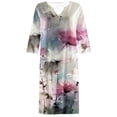 thumbnail image 4 of EQWLJWE Robes d'Été pour Femmes 2023 Mode Femmes Été Rétro Décontracté Chandail Imprimé Aguichant Robe à Manches Courtes, 4 of 4