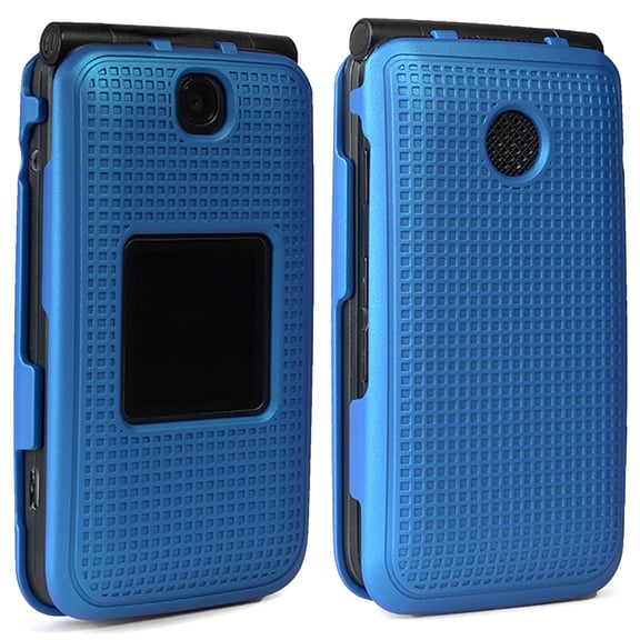Case for Alcatel Go Flip V, Nakedcellphone Protective Hard Cover [Grid Texture] for MyFlip 4G, QuickFlip, AT&T Cingular Flip-2, (A405DL, 4051s, 4044, A405DL) - Cobalt Blue