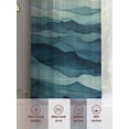 thumbnail image 6 of Abstract Mountain Sheer Curtains 45 Inches Long 2 Panels Watercolor Navy Texture Vintage Nature Light Filtering Semi Sheer Window Curtains Drapes for Bedroom Living Room 52"x45", 6 of 7