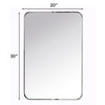 thumbnail image 4 of TEHOME Contemporary Brushed Nickel Bathroom Mirror, 20x30 Inches, Metal Framed Rectangle, 4 of 5