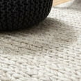 thumbnail image 2 of Elegant Rug Store Hand Woven Chunky Wool Loops Area Rug, Ivory/Off-White & Textured Beige 4X6FT, 2 of 5