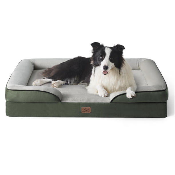 Bedsure Cama ortopédica para perros grandes – Sofá cama grande lavable para perros grandes, sofá cama de espuma de apoyo para mascotas con funda extraíble lavable, forro impermeable y fondo antidesliz