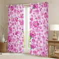 thumbnail image 2 of jejeloiu Cartoon Cute Flower Blackout Curtains Set of 2 (52x84 Each),Kawaii Floral Window Curtains,Hotpink Peach Blossom Curtains and Drapes For Kids,Luxury Bedroom Decor, 2 of 6
