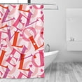 thumbnail image 3 of DouZhe Valentines Day Cute Love Pattern Shower Curtain, Waterproof Bath Curtains for Bathroom Decorations, 72 x 72 inches, 3 of 7