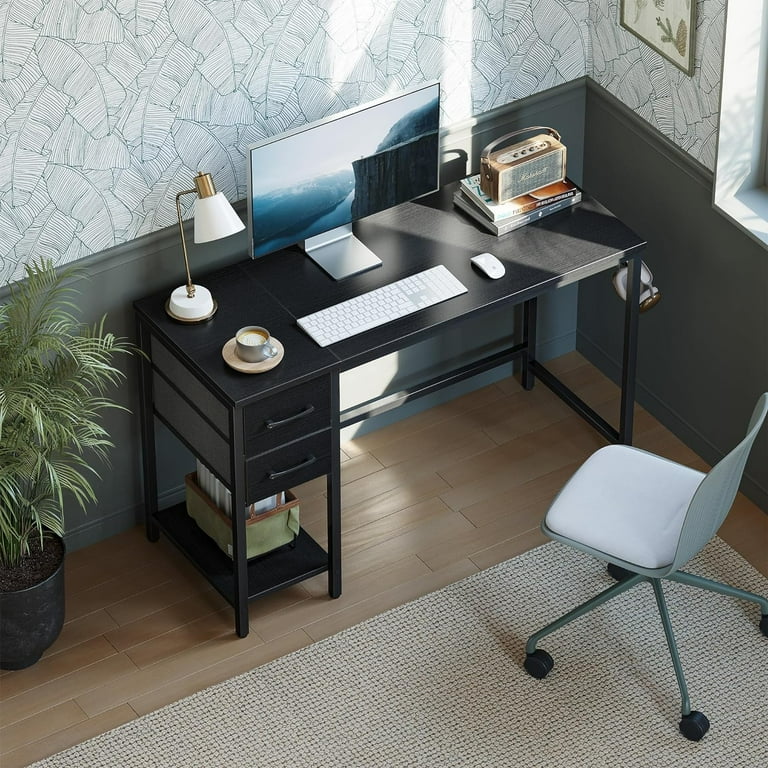 DESINO Computer Desk with Drawers, 47 Inch Study Writing DESINO Computer Desk with Drawers, 47 Inch Study Writing