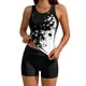 thumbnail image 4 of Traje de baño conservador de dos piezas para mujer, tankini, con sujetador acolchado, sin mangas, cuello redondo, estampado informal, traje de baño de dos piezas para mujer, trajes de baño tankini par, 4 of 8