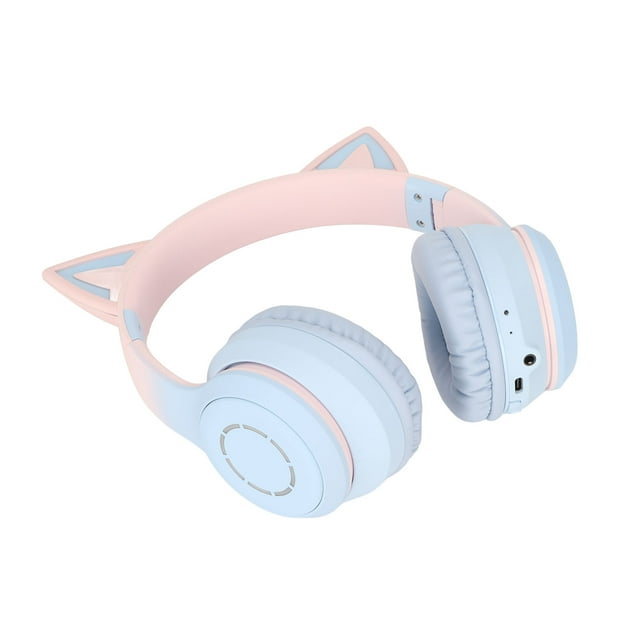 Auriculares de Música Plegables, Auriculares Con Orejas de Gato Led de 7 Colores, Auriculares para una una una conexión estable dento de 10 m