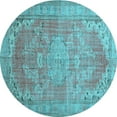 thumbnail image 1 of Ahgly Company Indoor Round Persian Light Blue Traditional Area Rugs, 3' Round, 1 of 4