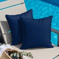 thumbnail image 2 of Throw Pillow Covers 24x24 Inch, Navy Blue Lattice Geometric Decorative Pillow Cases for Couch Sofa Bed, Luxury Abstract Art Aesthetics Cotton Linen Square Home Decor Pillowcases with Hidden Zipper, 2 of 9
