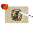 thumbnail image 4 of Pug Christmas Flowers Glass Cutting Board 12 in x 15 in, 4 of 5