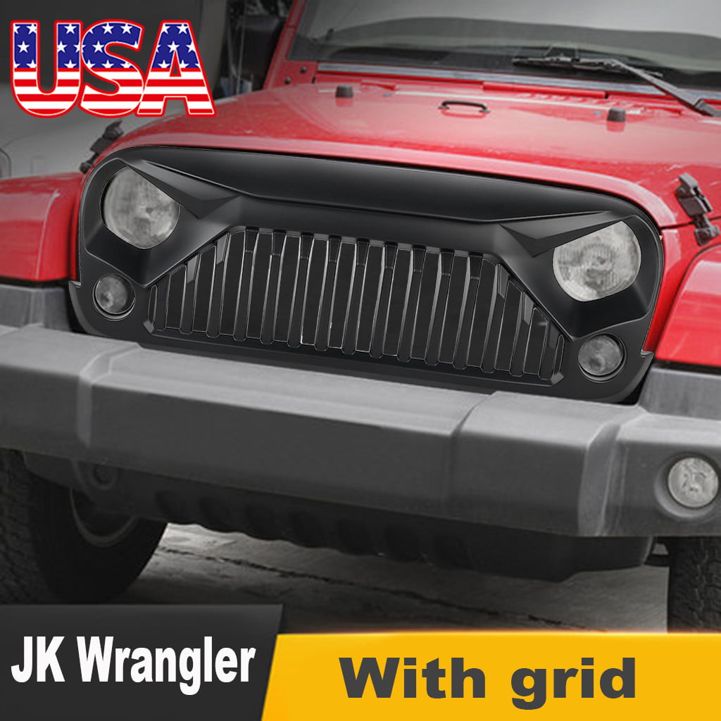 Xprite Black Bezels Front Light Headlight Angry Bird Style Trim Cover ABS For Jeep Wrangler JK JKU 2007-2017 Sports Freedom & Rubicon Pair Sahara 