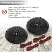 Pyle Water Resistant Vehicle Speakers, Black, 5.25 in, 2.58 lb